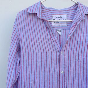 Frank & Eileen Blue and Pink Striped Button Down Shirt